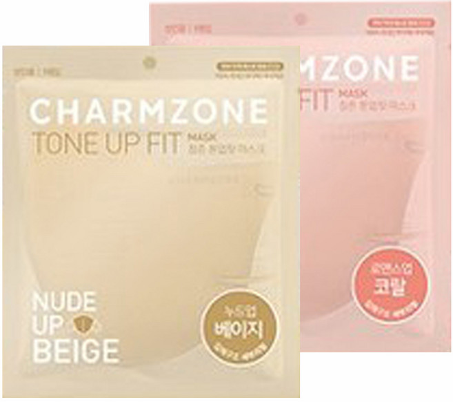 참존 톤업핏 마스크 대형, 베이지+코랄, 25개입