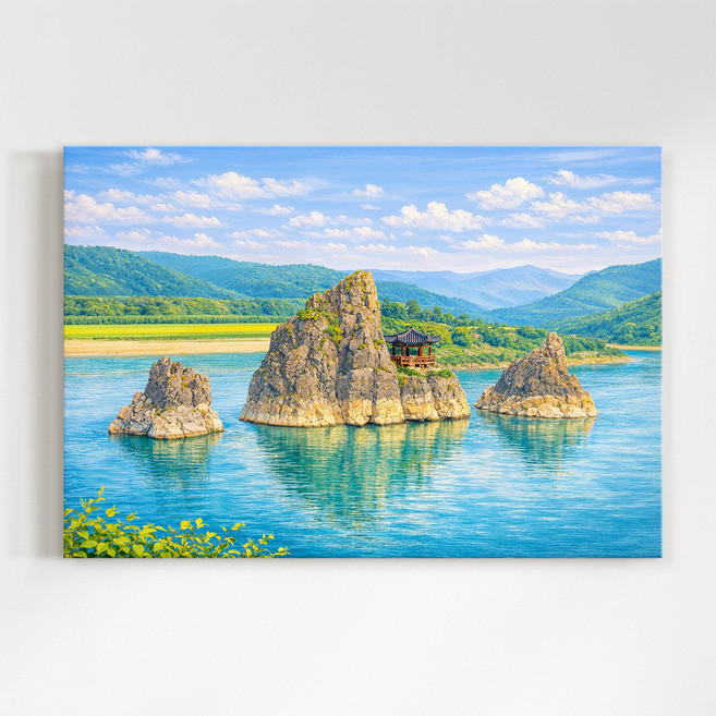 [인메이블] 돈들어오는 성취명당 도담삼봉 3종 단양 풍수 인테리어 그림 캔버스 액자 인테리어 집들이 선물 대형 개업 선물, 01.성취명당 도담삼봉