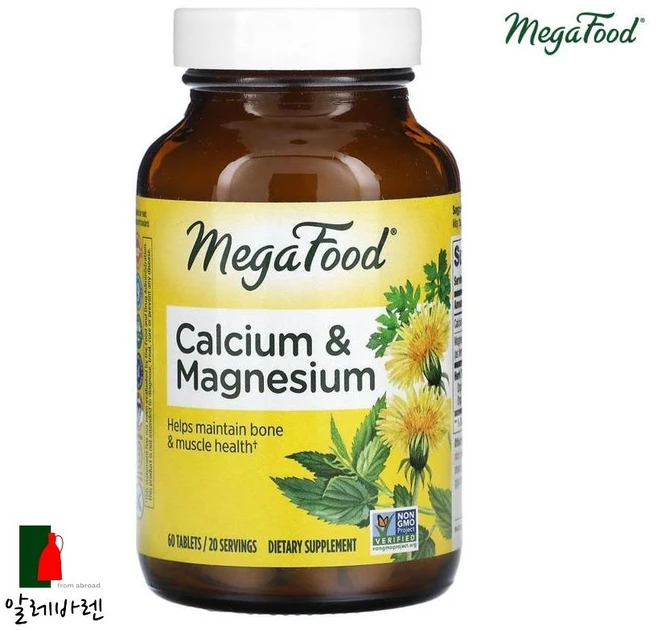 메가푸드 칼슘&마그네슘 비스글리시네이트 60정, 1개 - 쿠팡