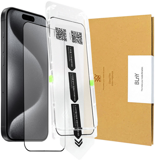 비엘와이 Ezkit 강화 유리 액정보호필름 2p 세트, 1세트