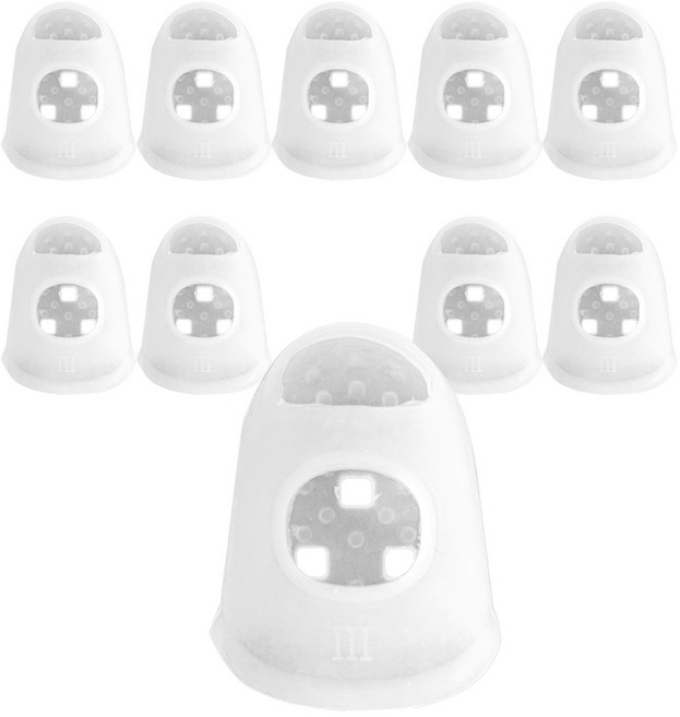 삼팔공스튜디오 사무용 사무실 미끄럼방지 종이 서류정리 기타 손가락 실리콘 골무, 10개, 화이트L