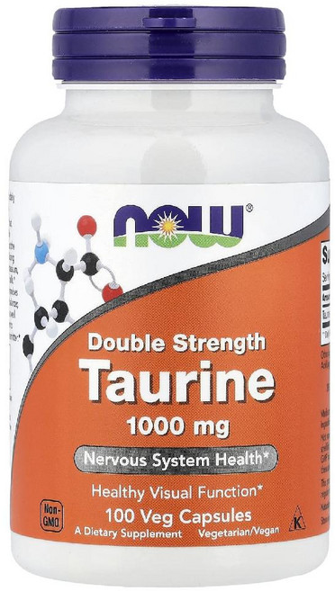 NOW Foods 나우 푸드 아미노산 타우린 1000mg 베지 캡슐 100정, 1개