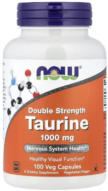 NOW Foods 나우 푸드 아미노산 타우린 1000mg 베지 캡슐 100정, 1개 - 쿠팡