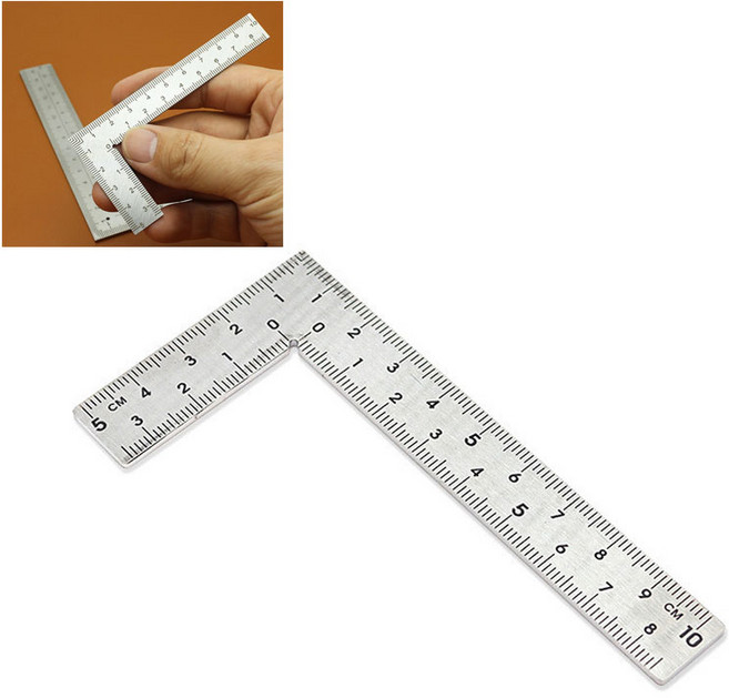 아이베란다 제도 직각자 스퀘어 눈금자 소형, 1개, 5x10cm