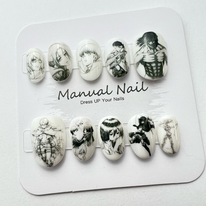 Manual Nail 進擊的巨人動漫主題美甲片, 1個, s