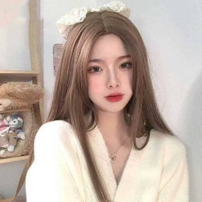 S컬 여신 긴머리 중간분리 롱 웨이브 통가발 75CM, 1개, 멜란지브라운