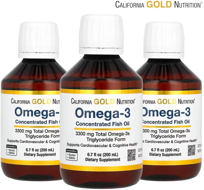 캘리포니아골드뉴트리션 노르웨이 엑스트라 스트렝스 오메가3 피쉬오일 레몬향 200ml 3개, 3통 - 쿠팡