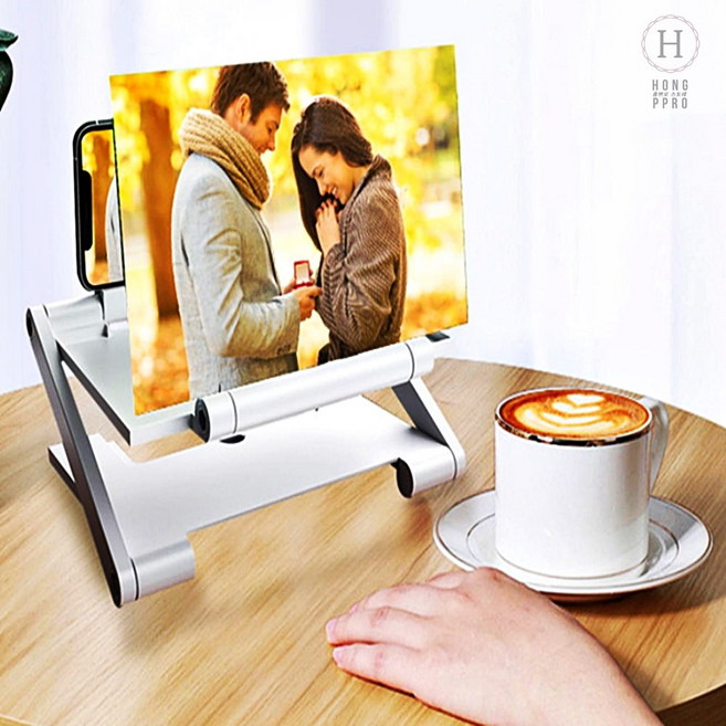 인강거치대 각도조절거치대 스마트폰 화면 확대 스크린 휴대폰 확대경 높이 조절 거치대 줌