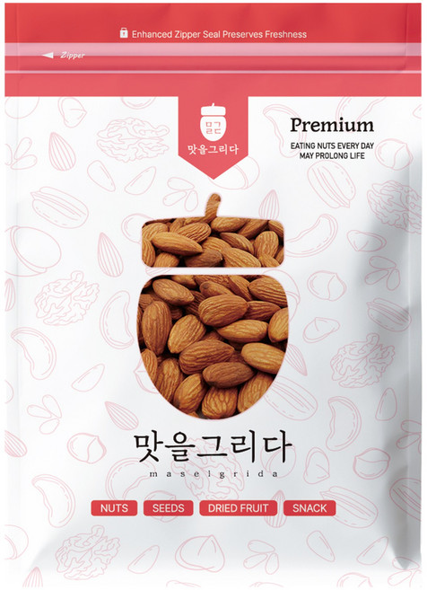 맛을그리다 오늘 볶음 아몬드 1kg (25년산 햇아몬드) 구운 볶은 견과류, 1개