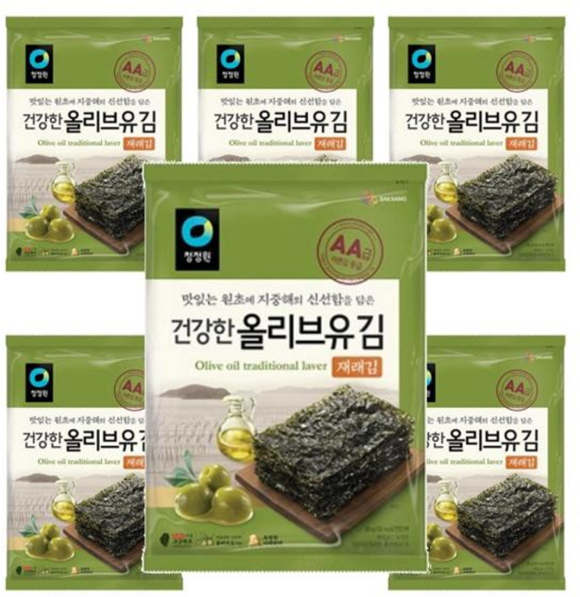 정원 청정원 올리브유 재래김 20g 6개