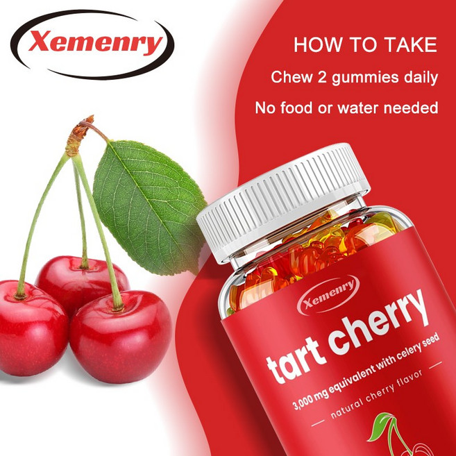 타르트 체리 추출물 보충제 - 요산 제거제 - 근육 및 인대 통증을 완화하고 체내 과도한 불순물을 제거합니다., 1개, 60정