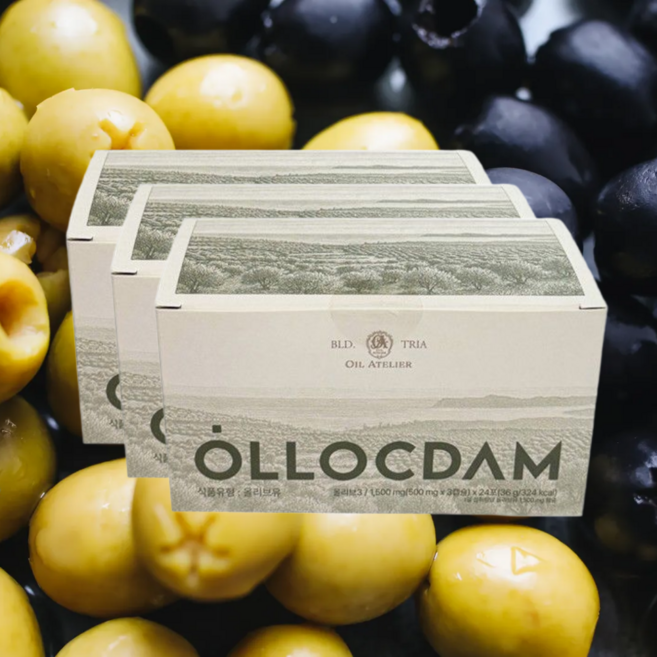 [생생마켓] 올록담올리브3 올리브유캡슐 올록담, 3개, 24회분