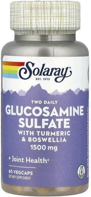 Solaray 글루코사민 황산염 강황 및 보스웰리아 함유 1500mg 베지 캡슐 60정(캡슐 1정당 750mg), Solaray글루코사민황산염강황및보스웰리아함유1500m, 1개, 60정 - 쿠팡