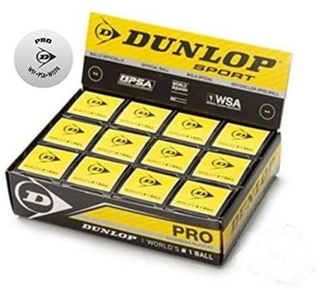 DUNLOP 스쿼시볼 스쿼시공 던롭 스쿼시 볼 프로 화이트 박스 12