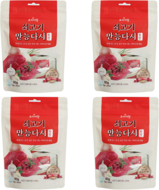 만능 쇠고기 다시다 코인 육수 4팩, 4개, 80g