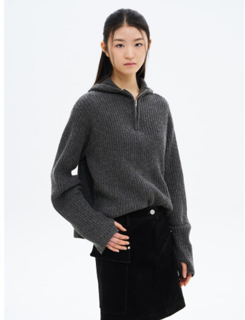 에잇세컨즈 8SECONDS 후드 반집업 풀오버 그레이 1694899