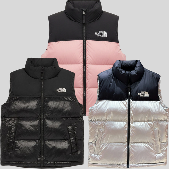 [매장판] 노스페이스 키즈 눕시 패딩 베스트 아동 조끼 블랙 실버 핑크 NV3NR57S NV3NR57T NV3NR57U
