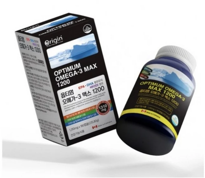 오리진 옵티멈 오메가-3 맥스 1200 235.8g, 180정, 1박스 - 쿠팡