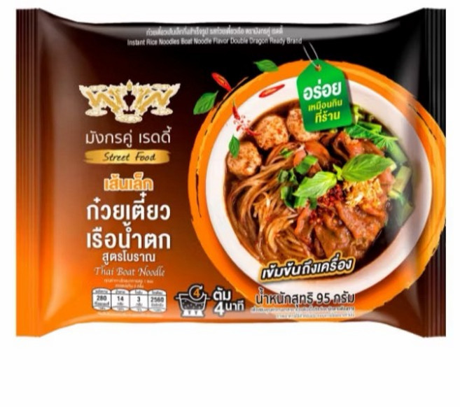 Double Dragon 船麵米粉 街頭小吃 烤製非油炸 1分鐘即食, 1包