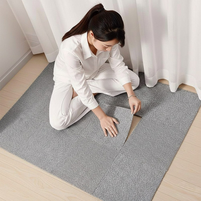 아보하 타일 카페트 접착식 미끄럼방지 매트 30cm X 30cm 10p