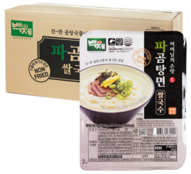 백제 파곰탕면 쌀국수, 93.5g, 30개
