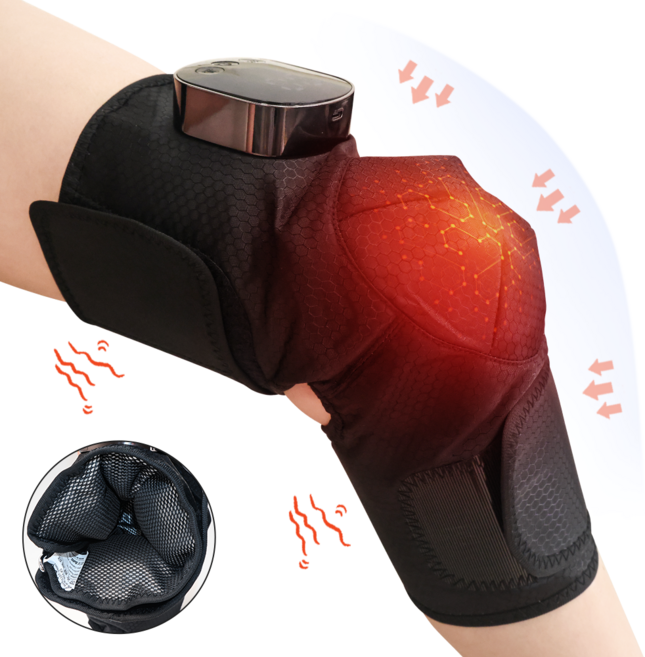 Gaayou 3in1 공기압 무릎 마사지기 종아리 허벅지 에어백 무선 다리 안마기 공기압 진동 찜질기 3단계조절, 1개