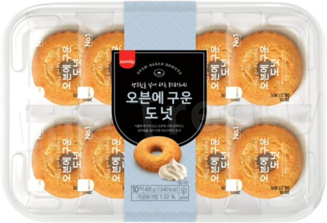 삼립 오븐에 구운 생크림도넛, 400g, 2세트
