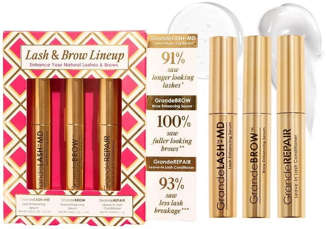 GrAND &e Cosmetics 미니 속눈썹 및 눈썹 라인업 - &eLASH-MD &eBROW &eREPAIR 더 길고 두꺼운 풍성하고 대담한 눈썹 강화 부드러움 보, Grande Cosmetics Lash & Brow 라, 1g - 쿠팡