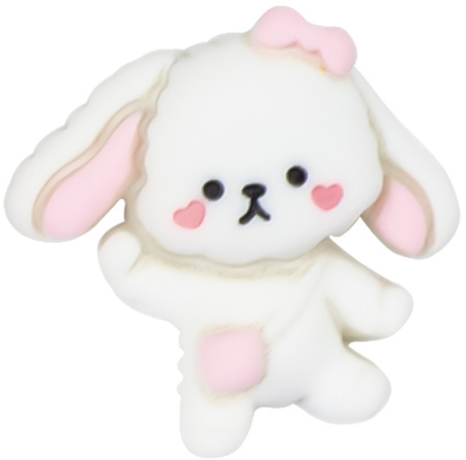 신발 실내화 장식 액세서리 윌비 클립온 꾸미기 파츠 (O그룹), 1개, 볼빨간 토끼