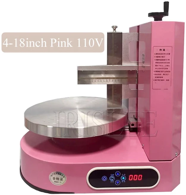 자동 케이크 크림 스프레더 전기 기계 코팅 필링 스무딩 빵 케이크 장식 도구, 01 영국, 04 4-18inch Pink 110V