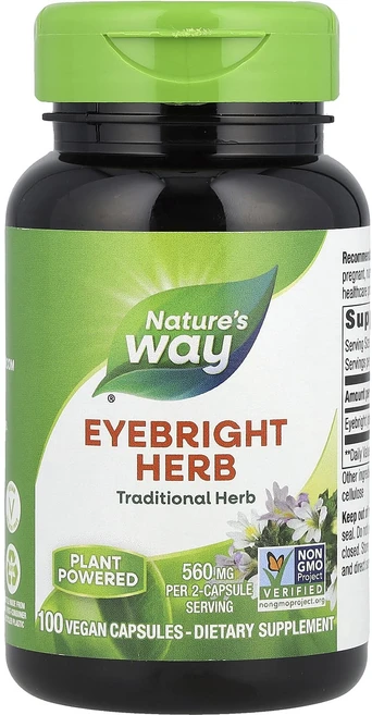 Nature's Way 아이브라이트 허브 560mg 베지 캡슐 100정(캡슐당 280mg), NaturesWay아이브라이트허브560mg베지캡슐100, 1개, 100정 - 쿠팡