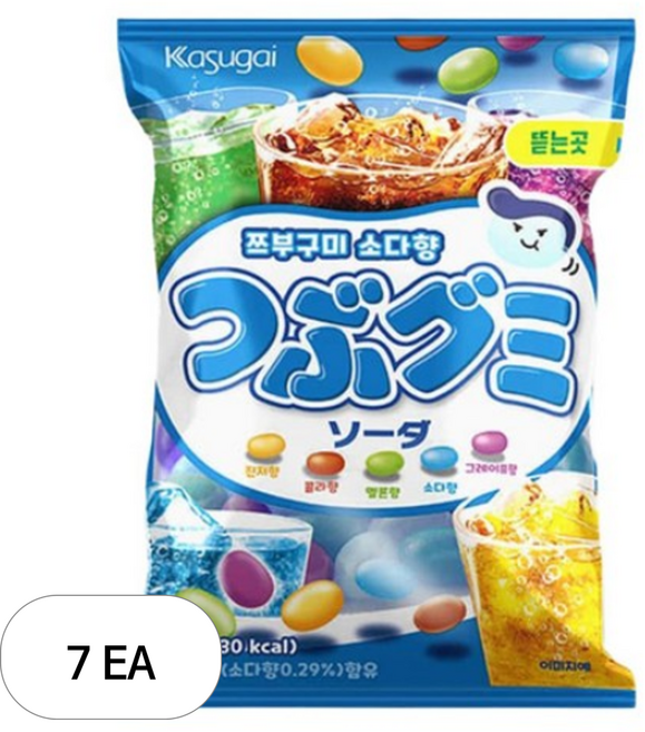 카수가이 쯔부구미 소다 젤리 65g 7개, 1세트