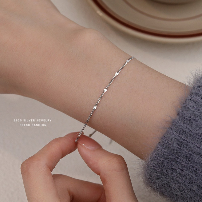 시옷모먼트 925 실버 미니 라운드 데일리 글리터 팔찌