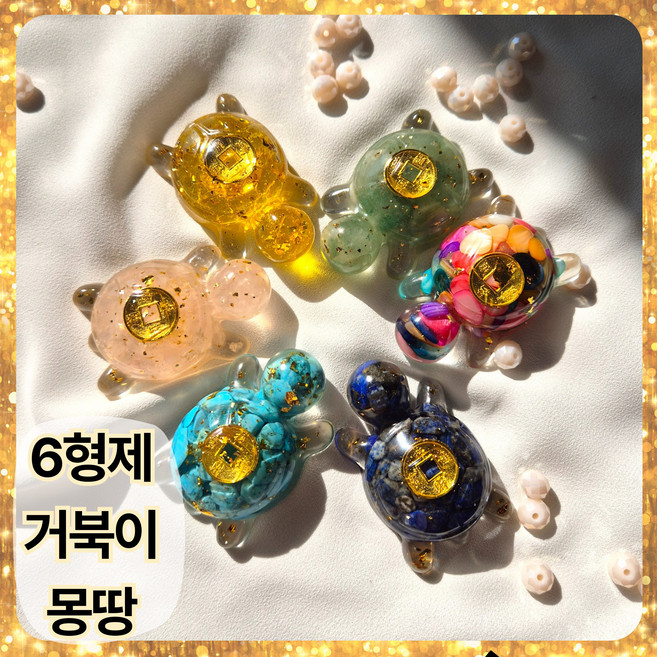 모로하이 풍수 거북이 장식품 6형제 세트 행운소품 재물운