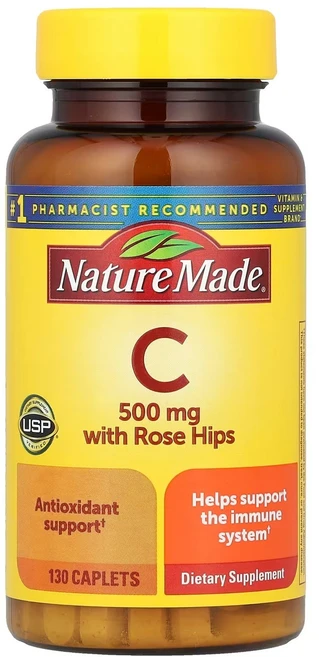 네이처 메이드 비타민C with Rose Hips 500 mg 130 Caplets, 1개, 130정 - 쿠팡
