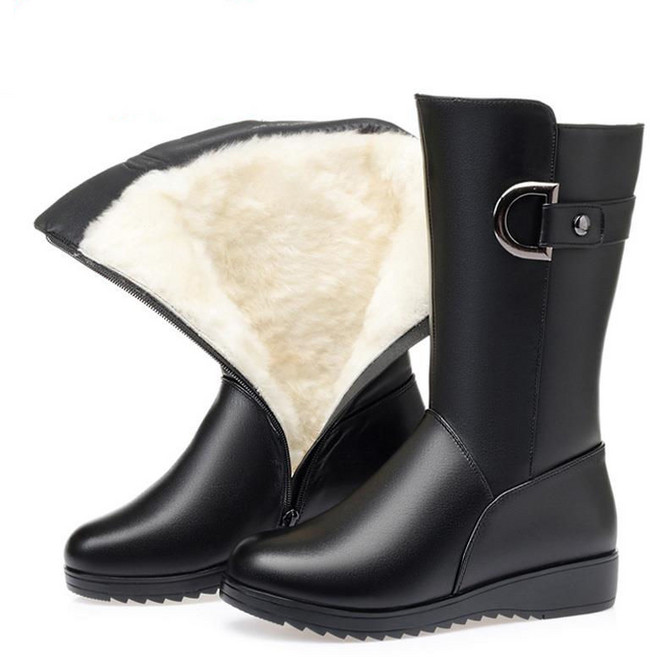 스타일닥터 여성 겨울 플랫 미끄럼 방지 구두 기모 부츠