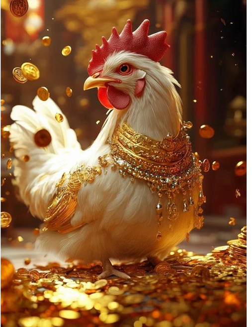 부귀재물 금화 동물 우드 조각퍼즐 돼지 두루미 잉어 수탉 뱀 호랑이 거북이 코끼리 소 돈 들어오는 풍수지리 직소퍼즐 효도선물, 1개, 선택04-부귀재물 금화 수탉, 700피스