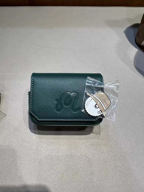 墨綠色 高爾夫小球包 測量儀包 小白球掛包, 如圖所示
