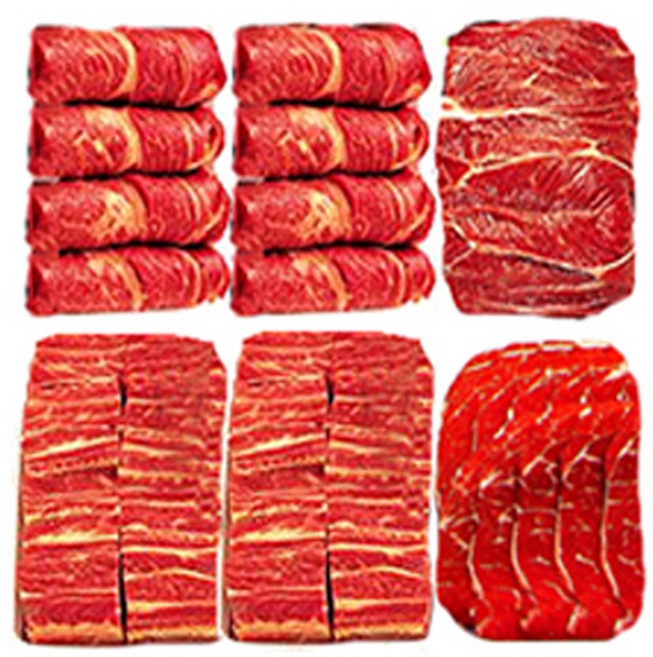 해피아 한우 선물세트 명품3호 등심2kg+갈비2kg+채끝1kg+안심1kg 소고기 구이용, 1세트