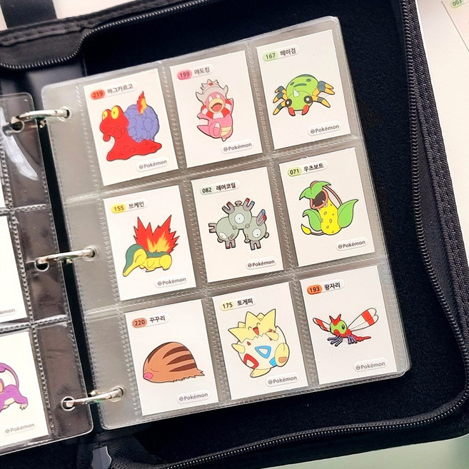 포켓몬 띠부씰 앨범 포켓몬 카드 디지몬 바인더 스티커 북 도감 케이스 OPP 보관함 속지, C.앨범속지, C-2띠부씰PVC속지(10매)