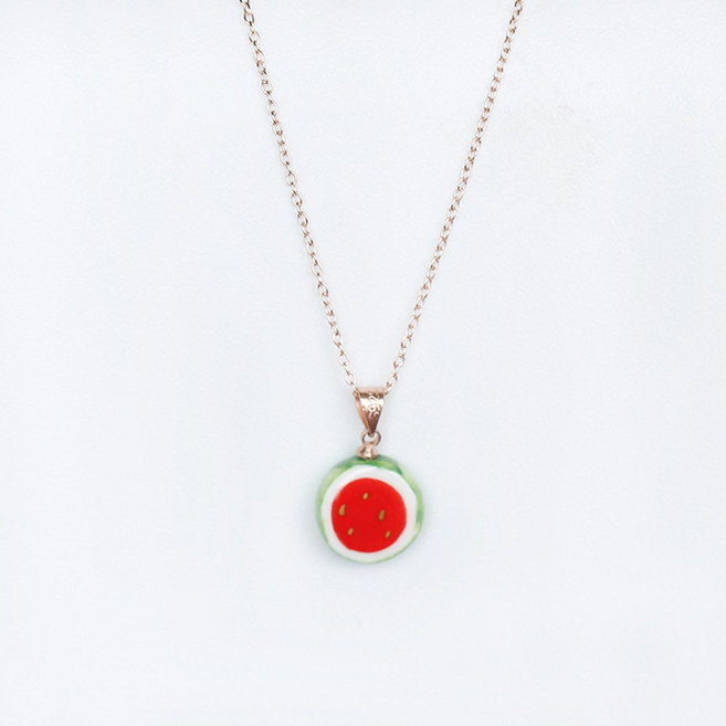 수박 세라믹 체인 목걸이