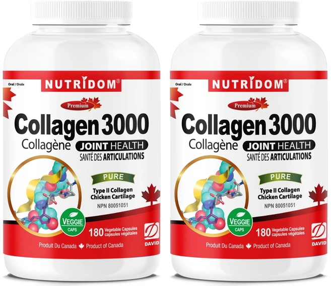 뉴트리돔 콜라겐 3000 180정 2병묶음 캐나다직발송 먹는콜라겐 피부 관절 콜라겐캡슐 저분자콜라겐펩타이드, 2개 - 쿠팡