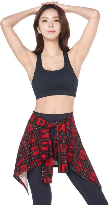 베럴라인 체크 엉덩이 치마 레깅스 레이어드 스커트 가리개 힙 커버 업 남방 룩