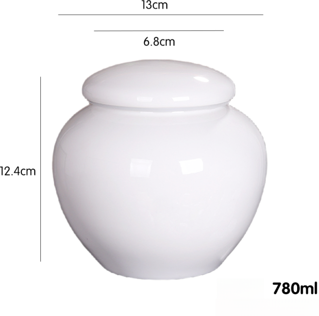 해피유통 도자기 항아리 애견 유골함 고양이 강아지 기념 화장 유골 단지 CLY, [대형 캔] 생전 12.5kg 이하 적용 가능, 무늬 없는 순백색, 1개