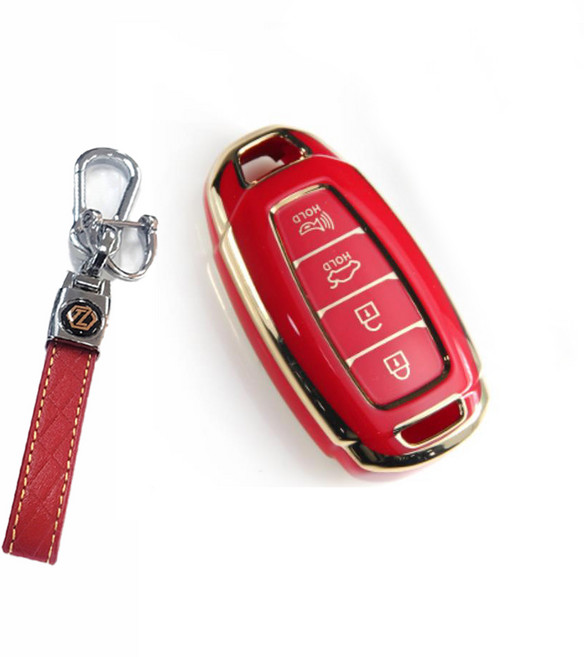 [소소마루] 엣지 글로시 스마트키케이스 뉴벨로스터N 뉴싼타페TM 4버튼 x컬러 TP0000FMX, 레드