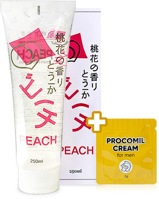고려티엠 피치젤 마사지 젤 + 프로코밀 포맨 (1p) - 수용성 러브제리 바디젤 복숭아젤, 1개, 253g