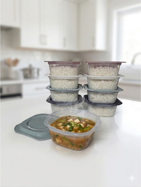 냉동밥용기 전자렌지용 밥소분 밀폐용기 500ml, 8개, 혼합
