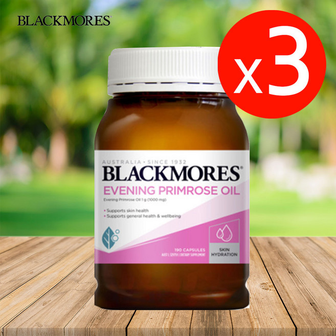 블랙모어스 이브닝 프림 로즈 오일 1000mg 캡슐, 190정, 3개