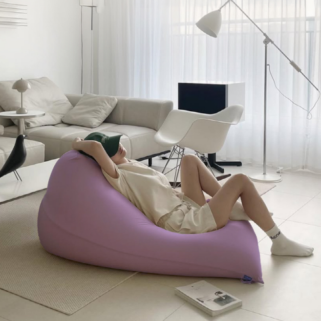 생활특권 프리미엄 방수 대형 빈백 1인용 빈백 쇼파, 퍼플