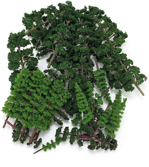 포레스 건축모형 디오라마 베이스 나무모형 벌크 나무 미니어처 DIY 만들기재료, 1개, 상록수D벌크(30P)